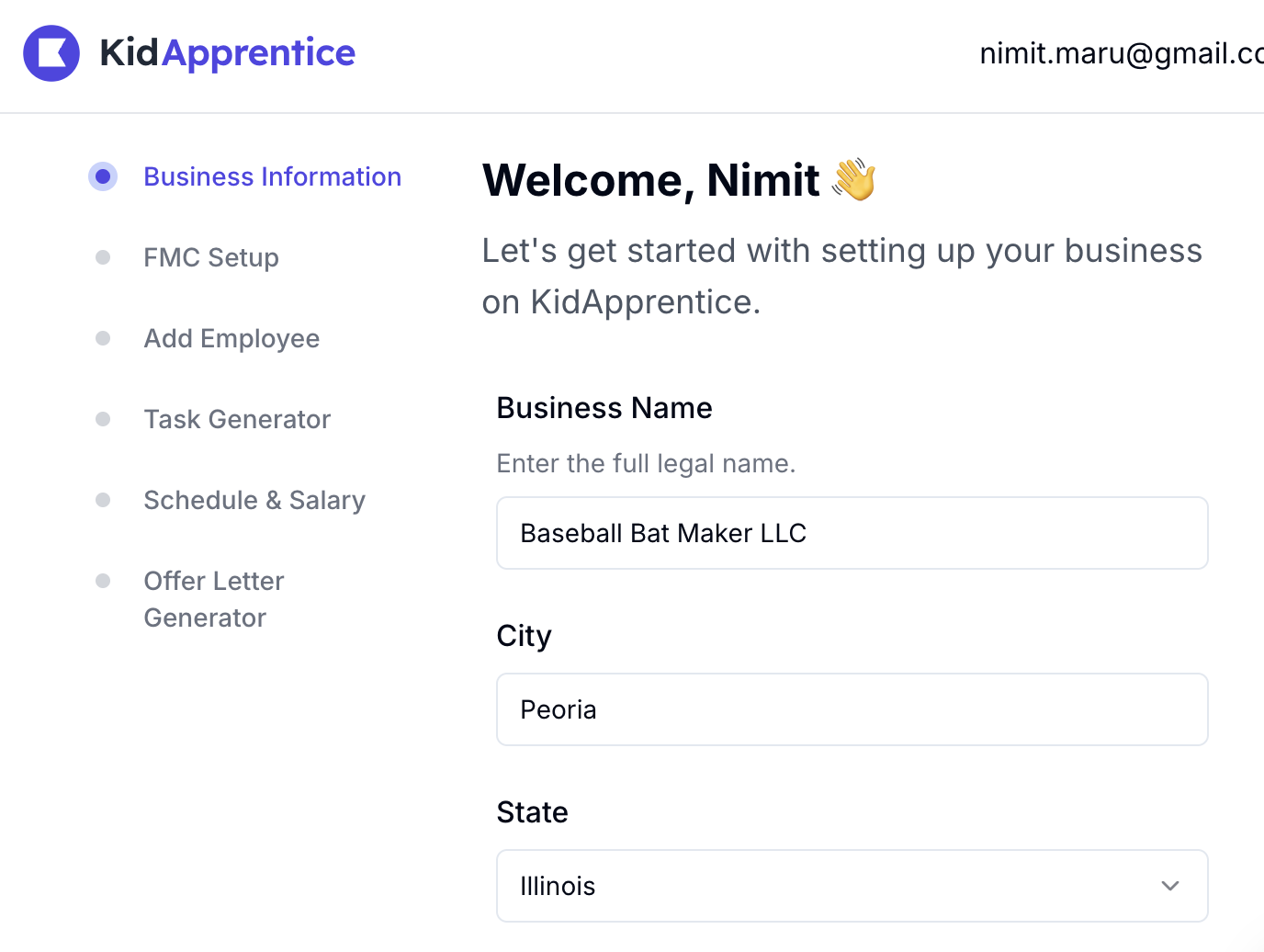 Screenshot of KidApprentice