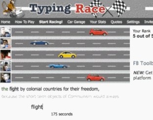 Screenshot of Typing Race